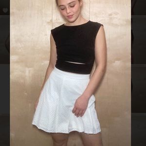 Club Monaco Cotton White Eyelet Skirt